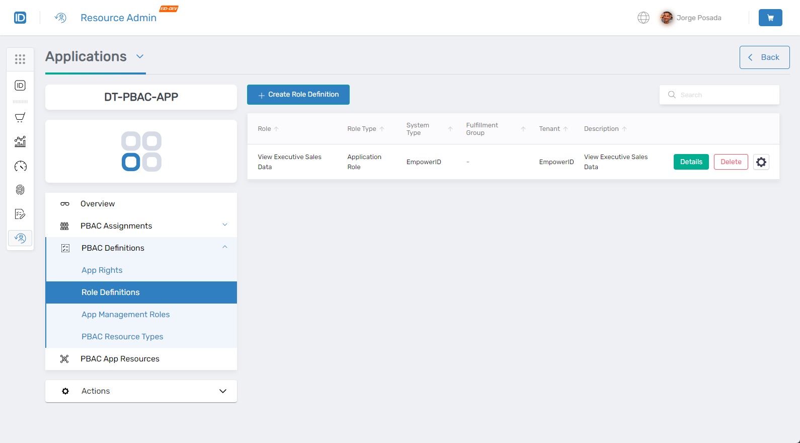 Role definition added to list