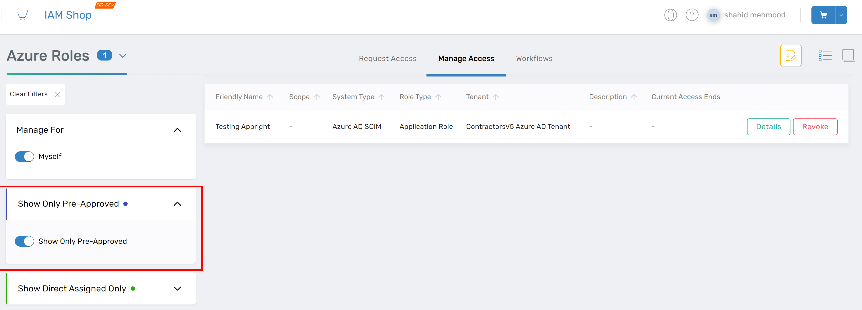 Pre-Approved filter for AzureRoles