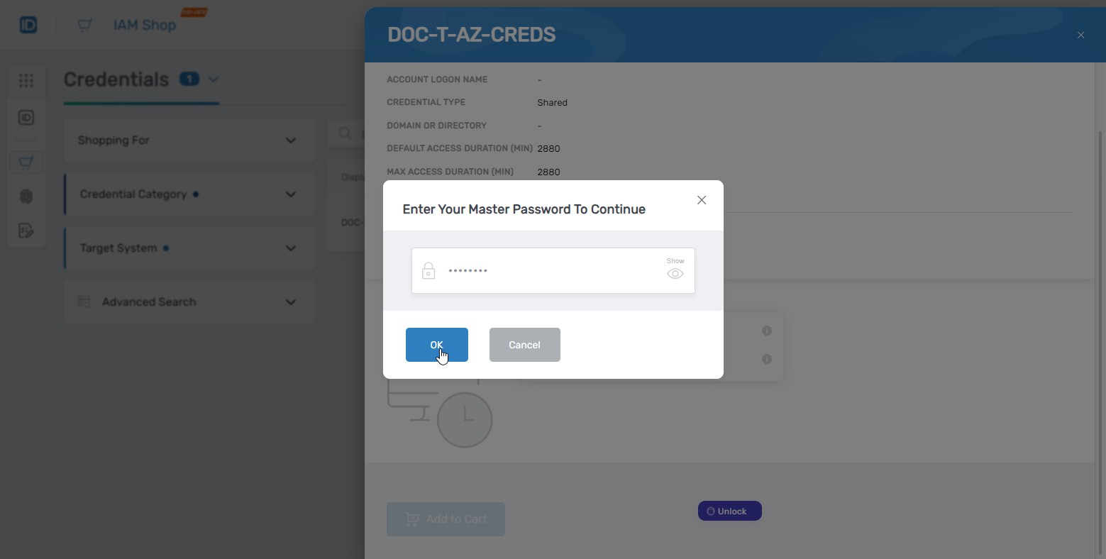 Enter master password