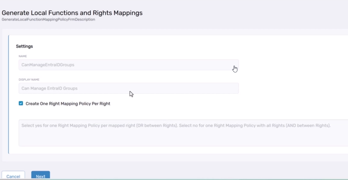 Generate Local Function Mapping Policy workflow