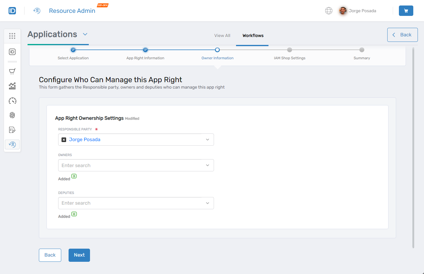 Owner Information fields