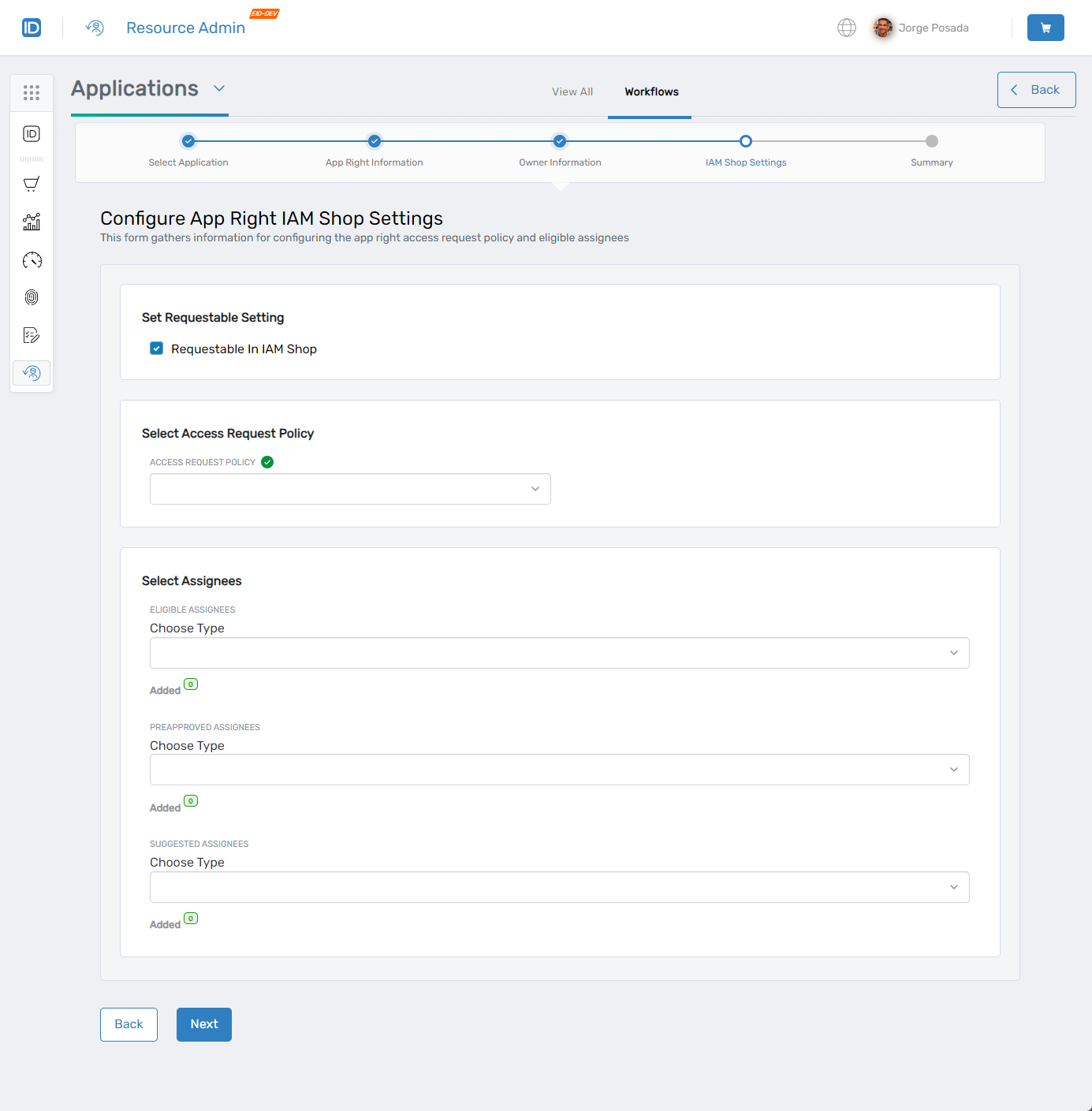 IAM Shop Settings fields