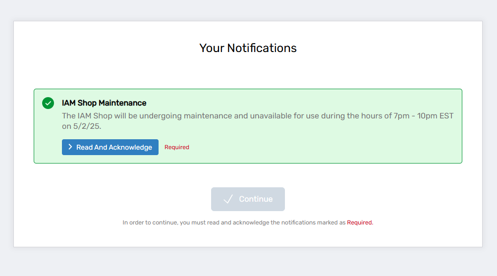 Maintenance Type Example