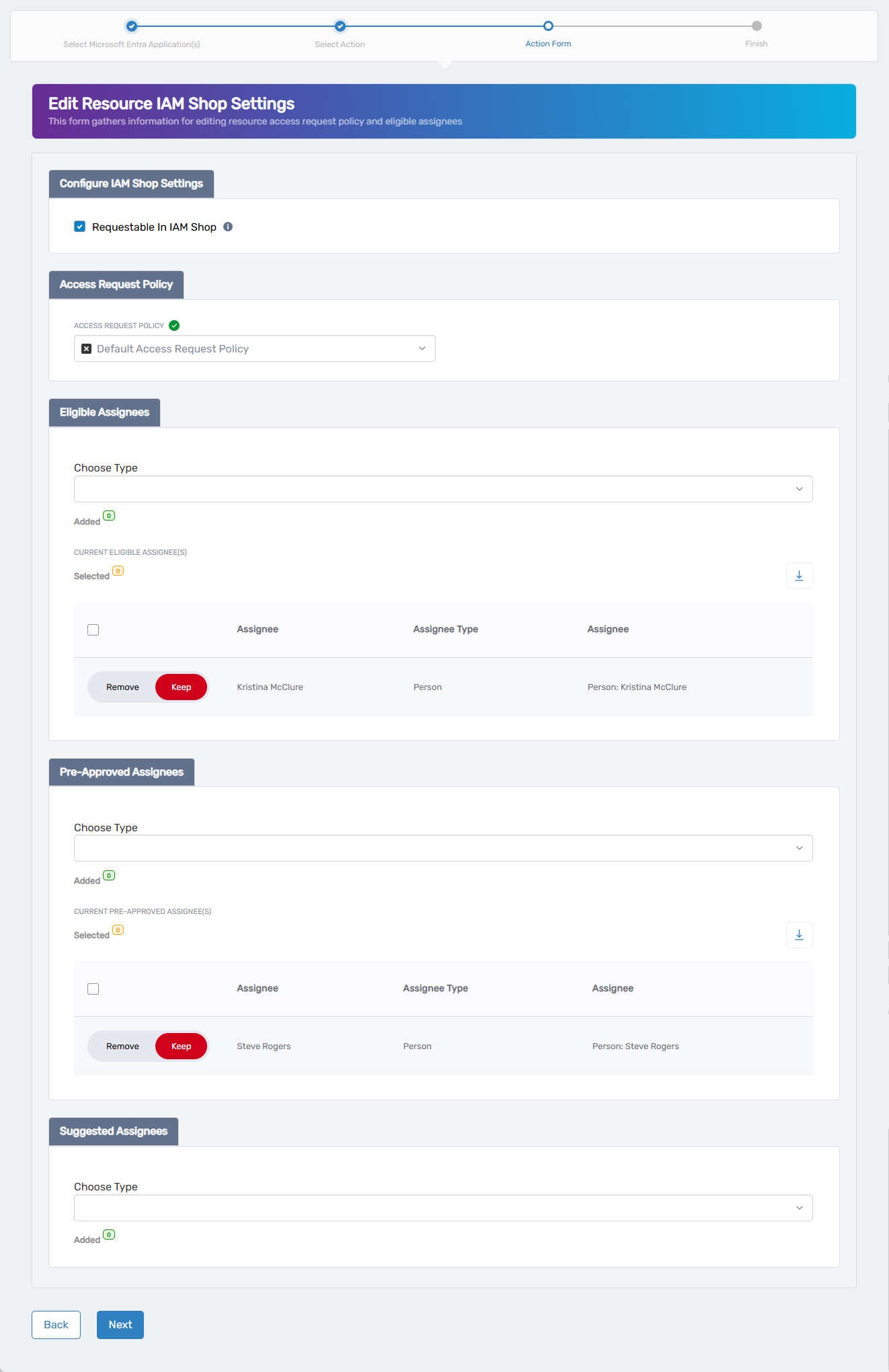 Edit IAM Shop Settings Form