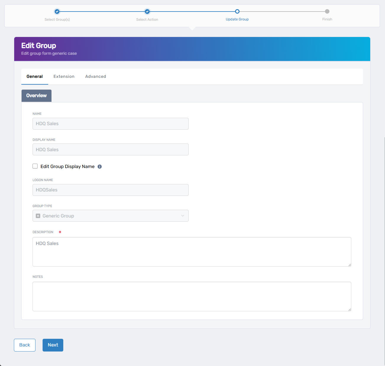 Edit Group Attributes Form