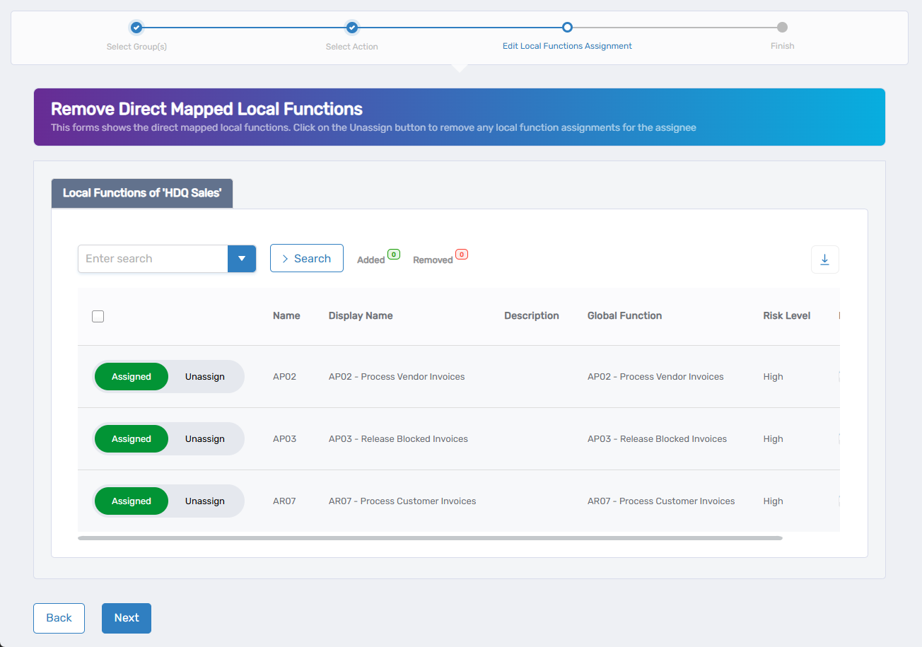 Remove Local Function Assignments