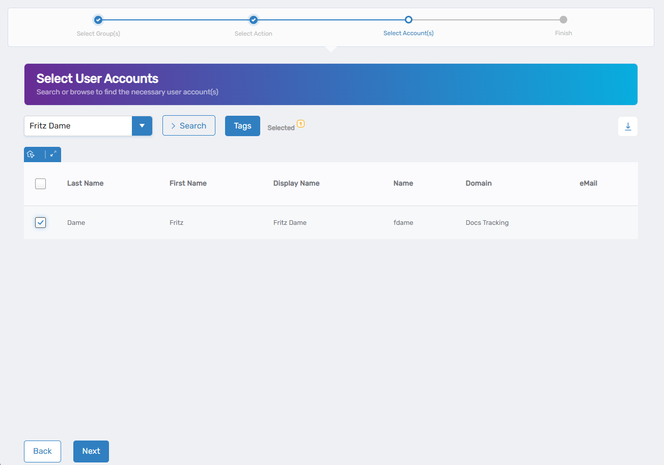 Select Accounts to Add