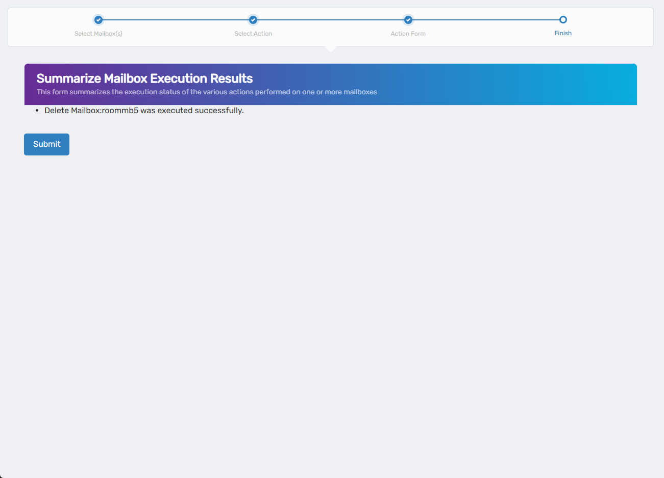 Operation Execution Summary