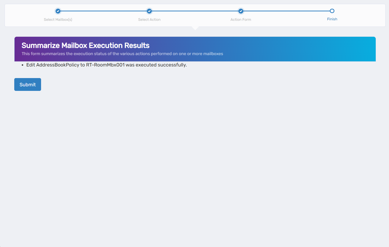 Operation Execution Summary