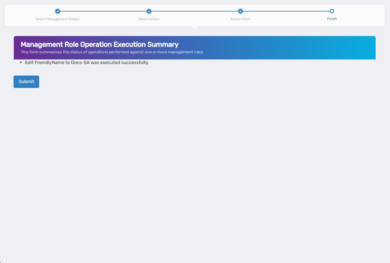 Operation Execution Summary