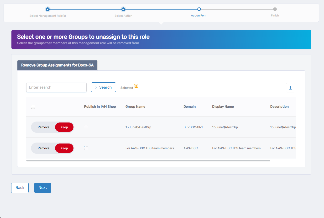 Remove Group Assignments