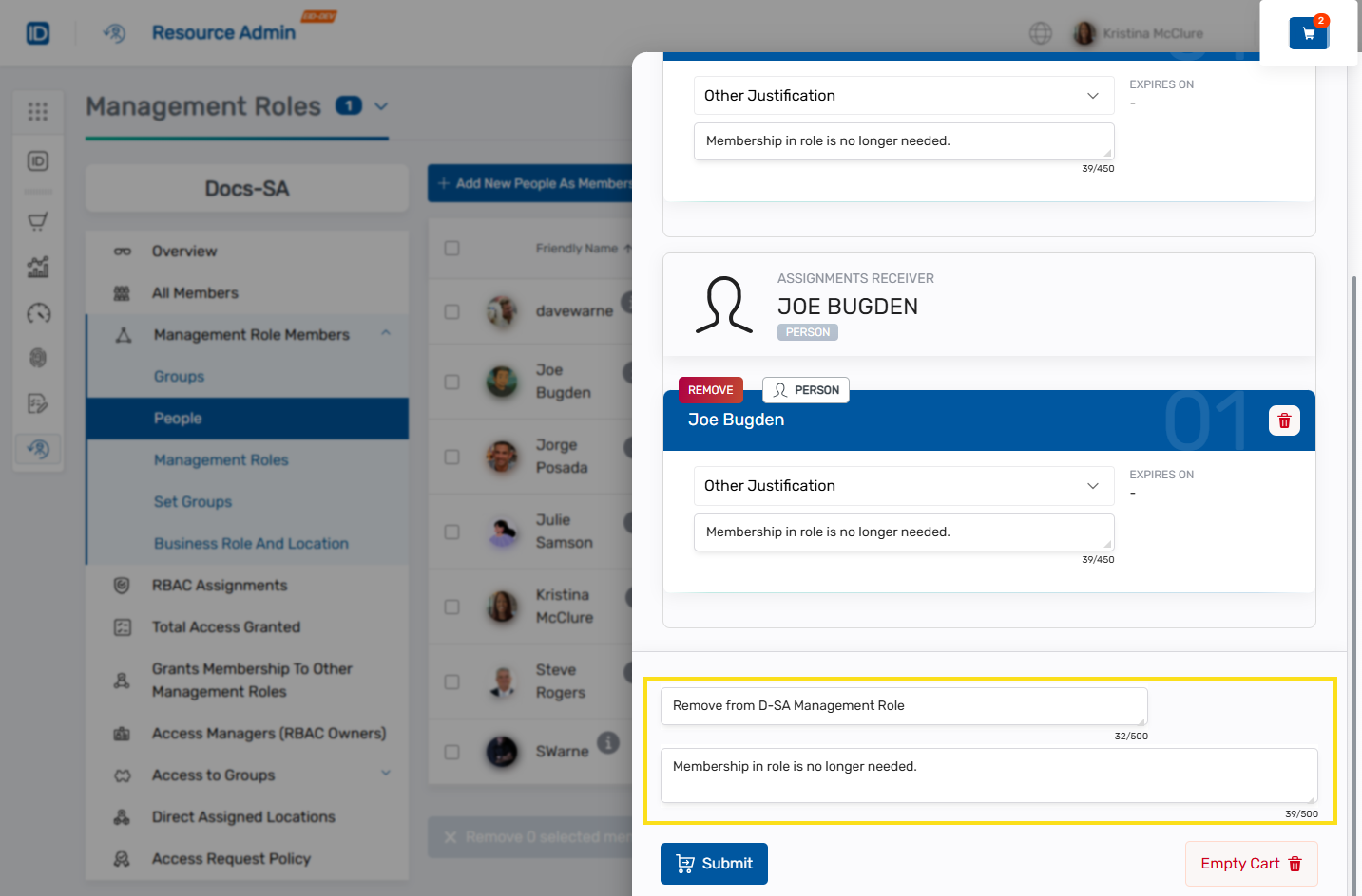Business request name field