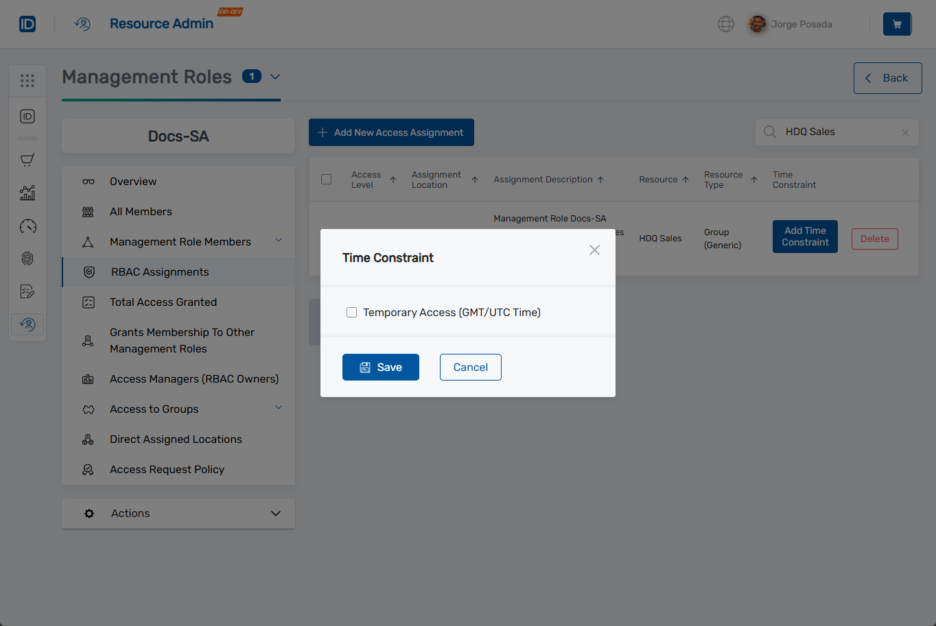 Time Constraint Dialog