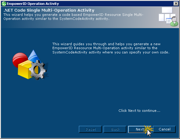 Operation activity wizard first step