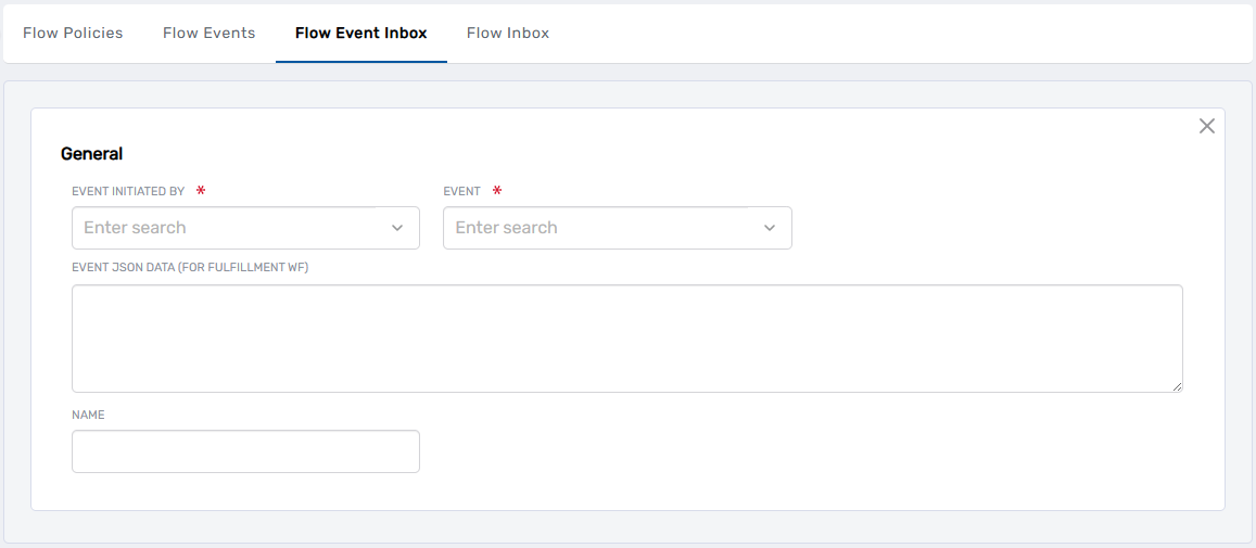 New Flow Event Inbox Form