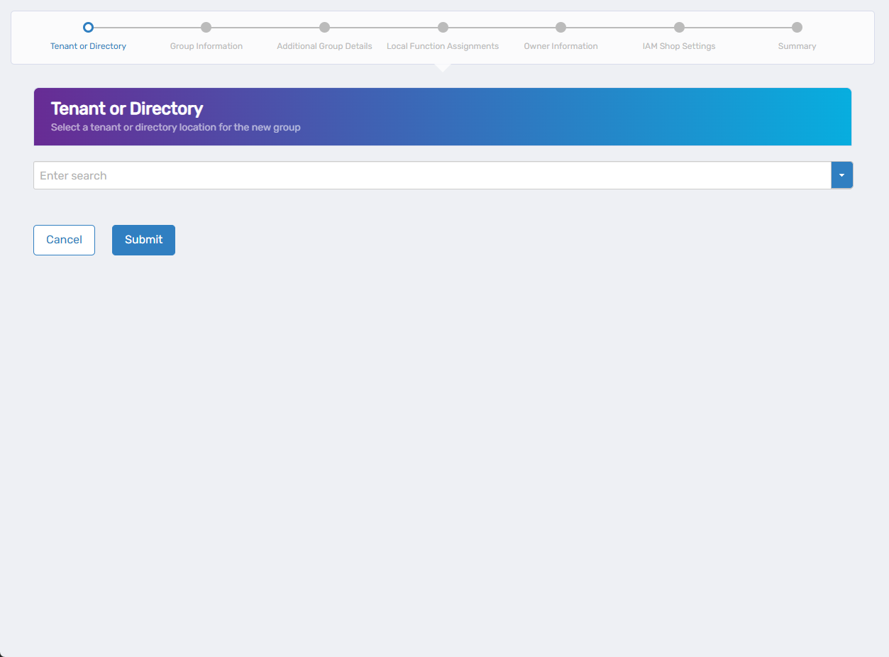 Tenant or Directory Selection