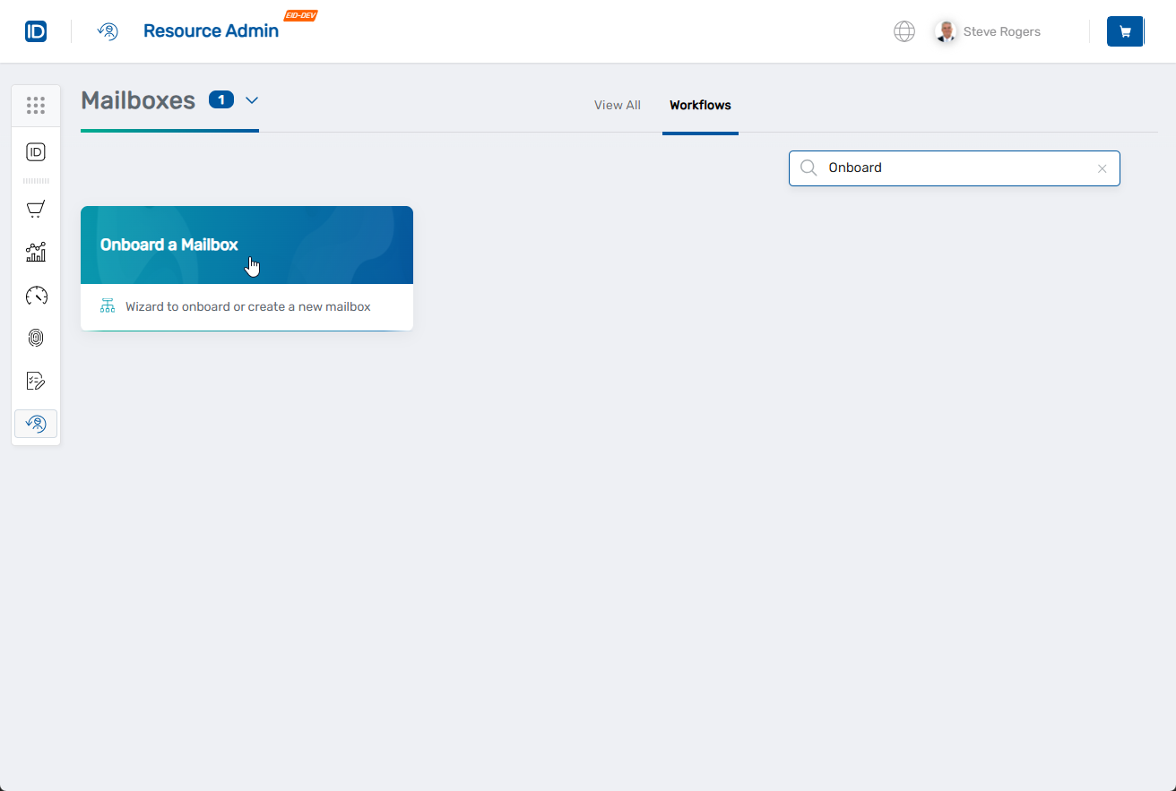 Onboard a Mailbox workflow tile