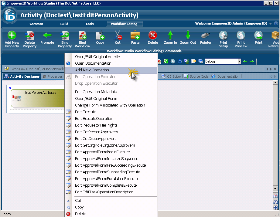 Operation add new operation