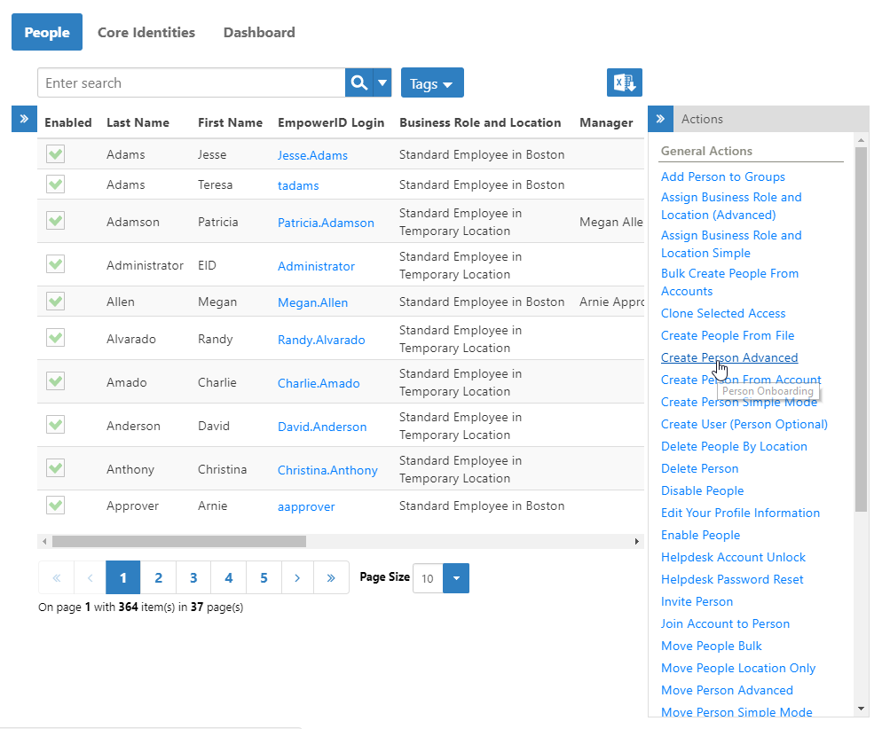 People create person advanced