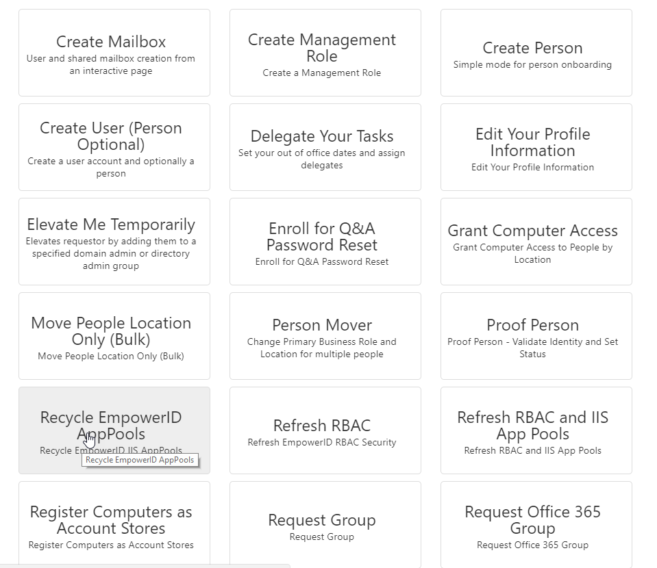 Recycle EmpowerID AppPools