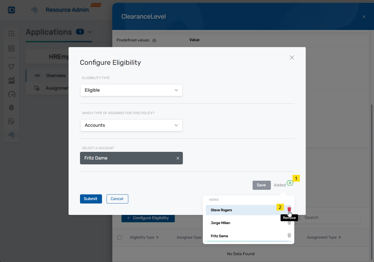 Remove Selected Account