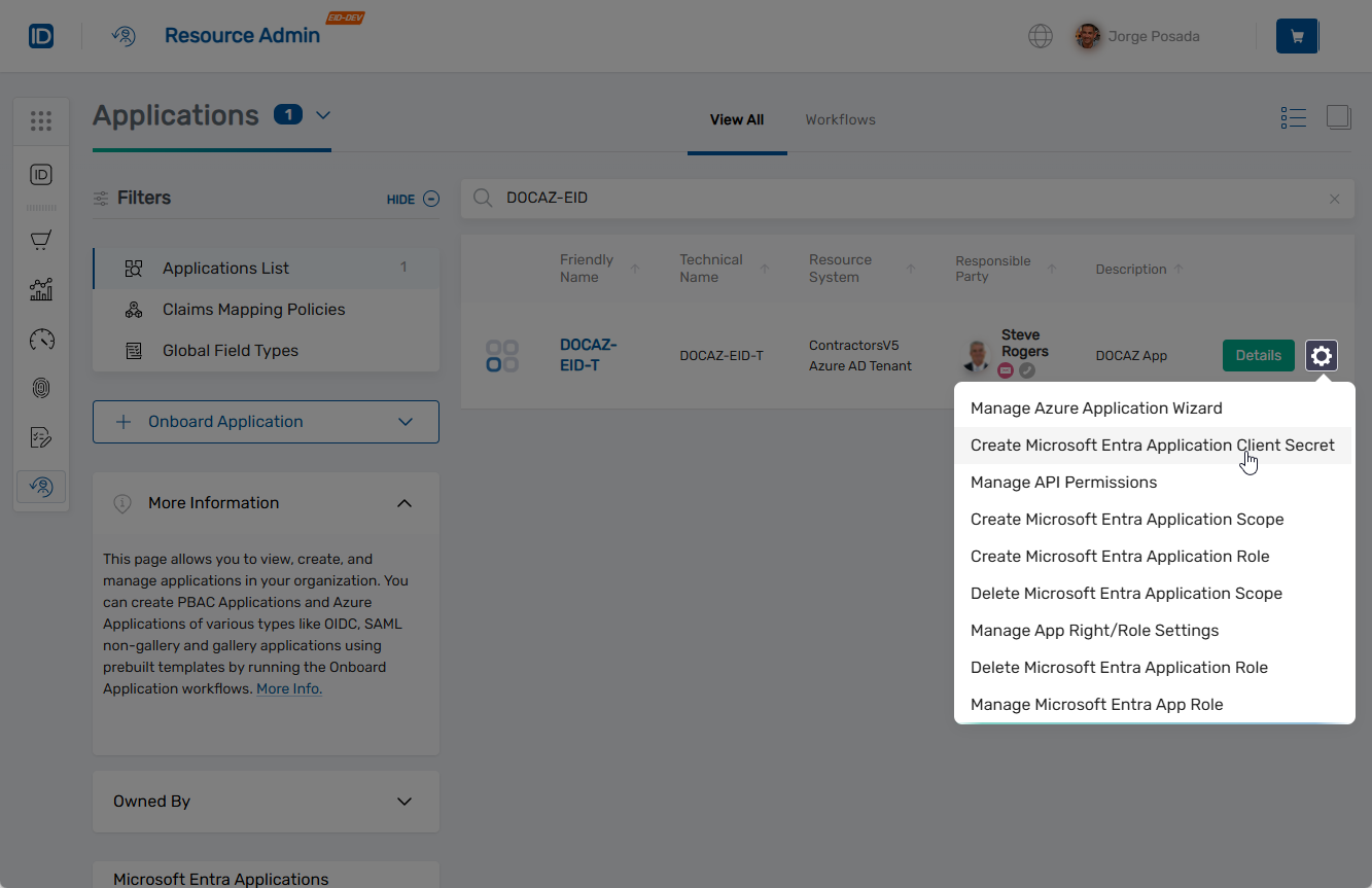 Create Microsoft Entra Application Client Secret Action