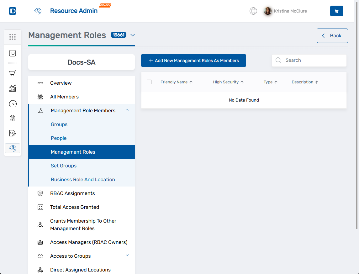 Management Roles View