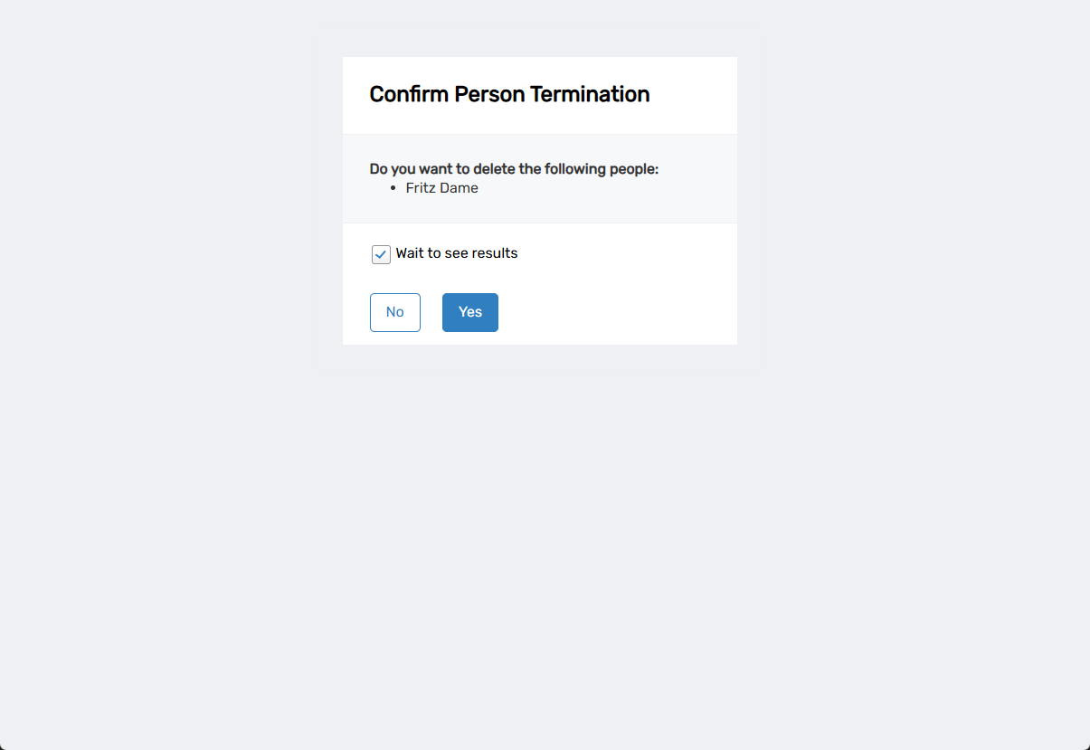 Confirm Person Termination