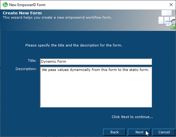 Title and description for dynamic form