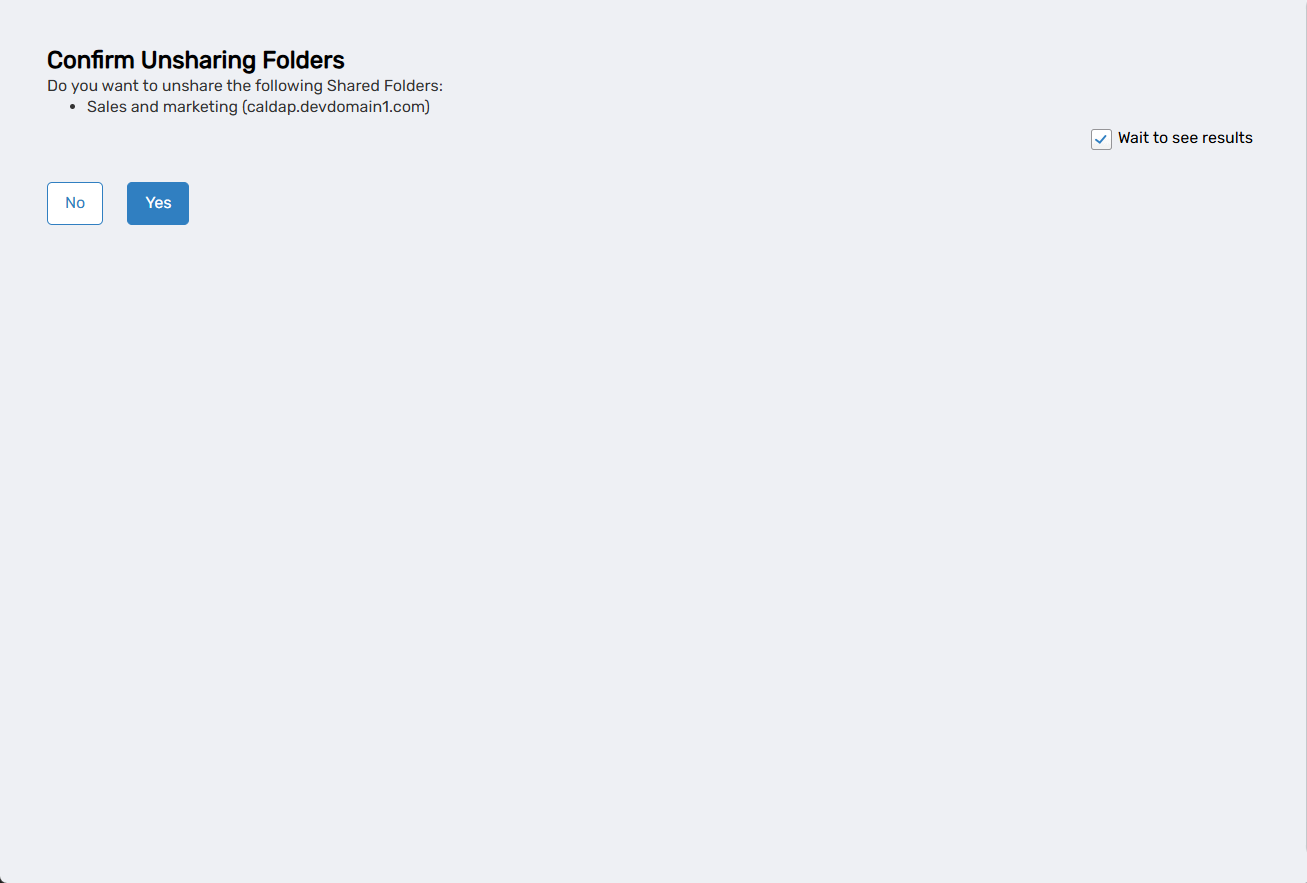 Confirm Unsharing Folders