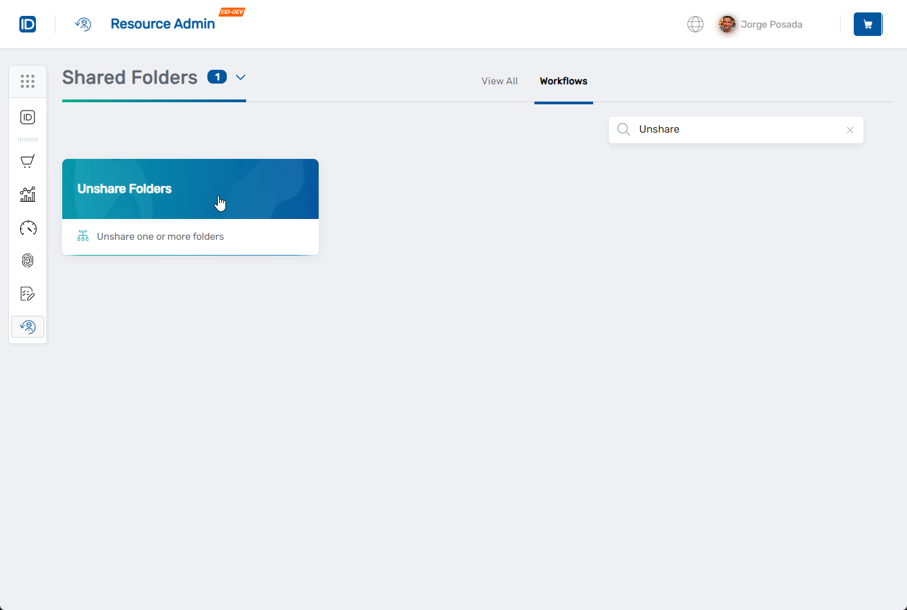 Unshare Folders Workflow