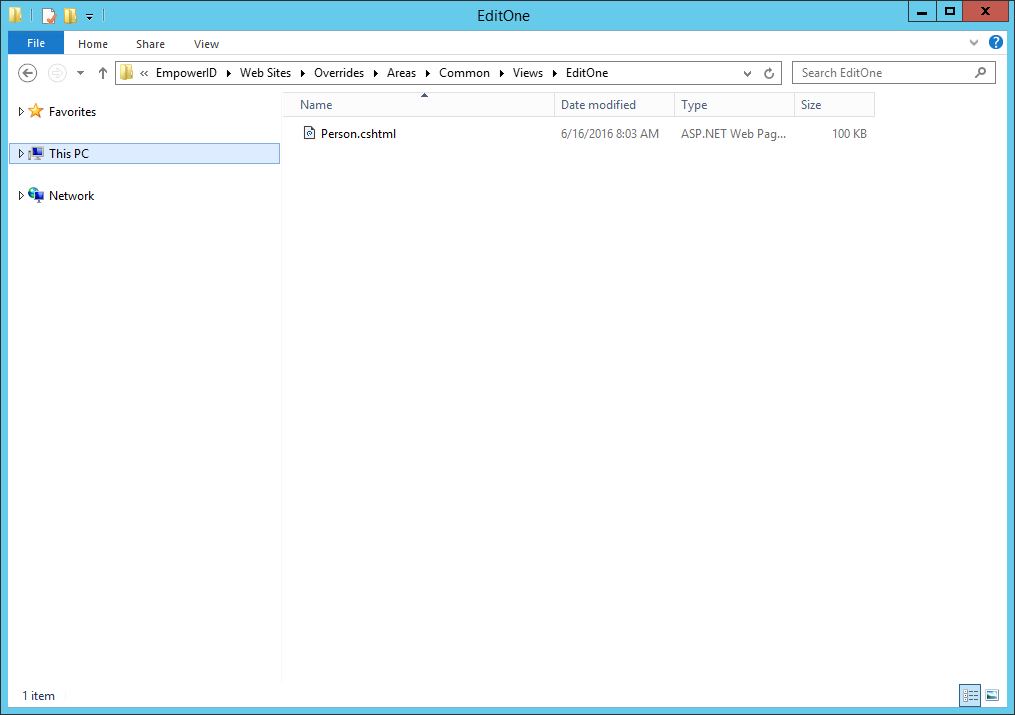 Web folder Person CS in overrides