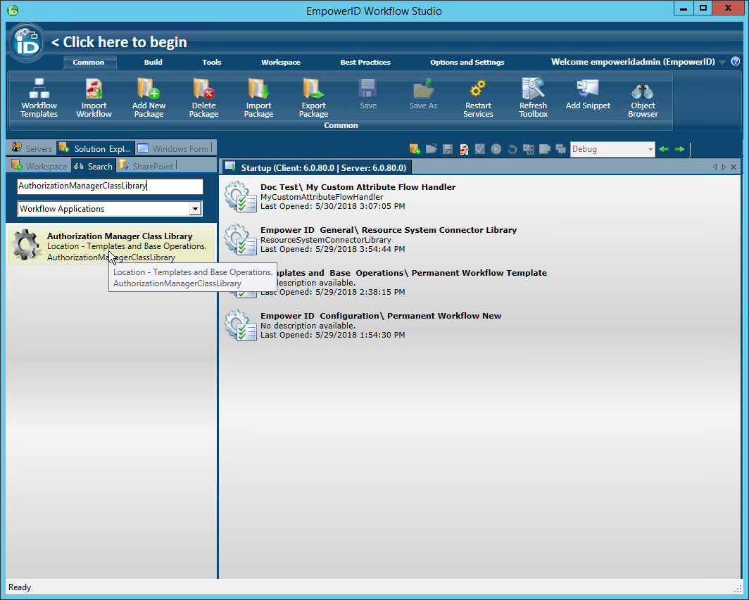 Authorization Manager Class Library template