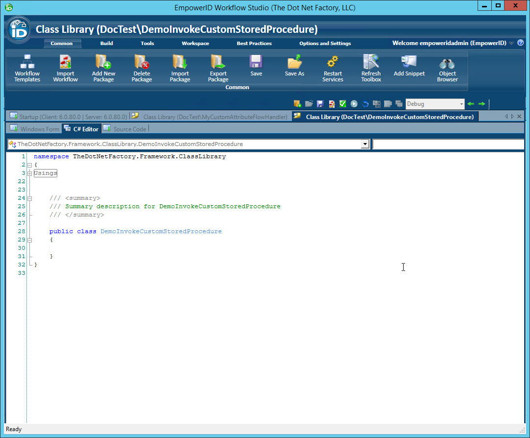 Custom stored procedure class library