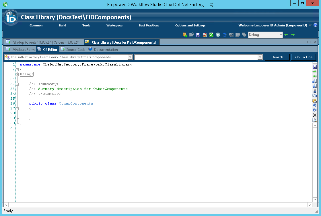 OtherComponents C# open editor