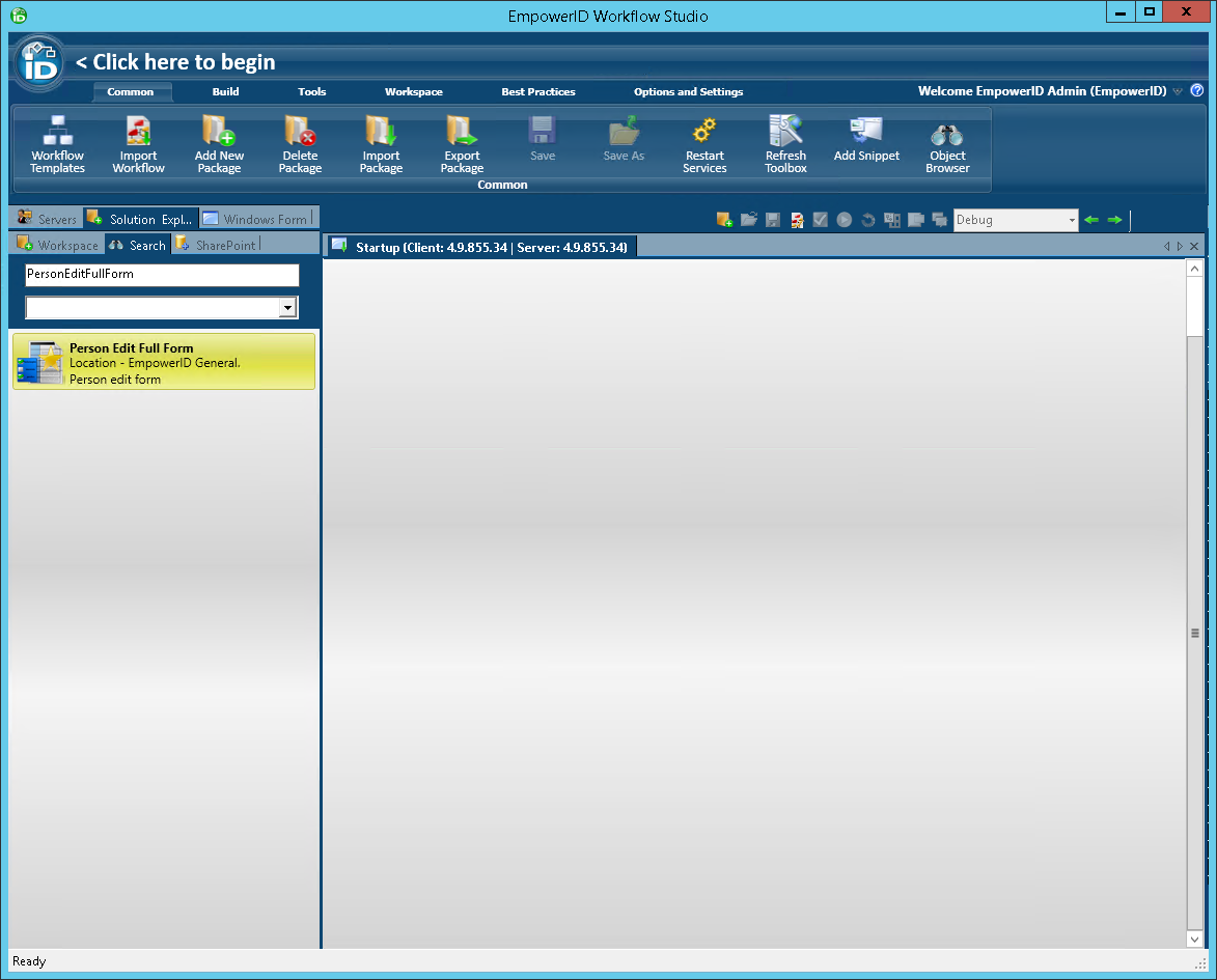 Person edit full form solution explorer